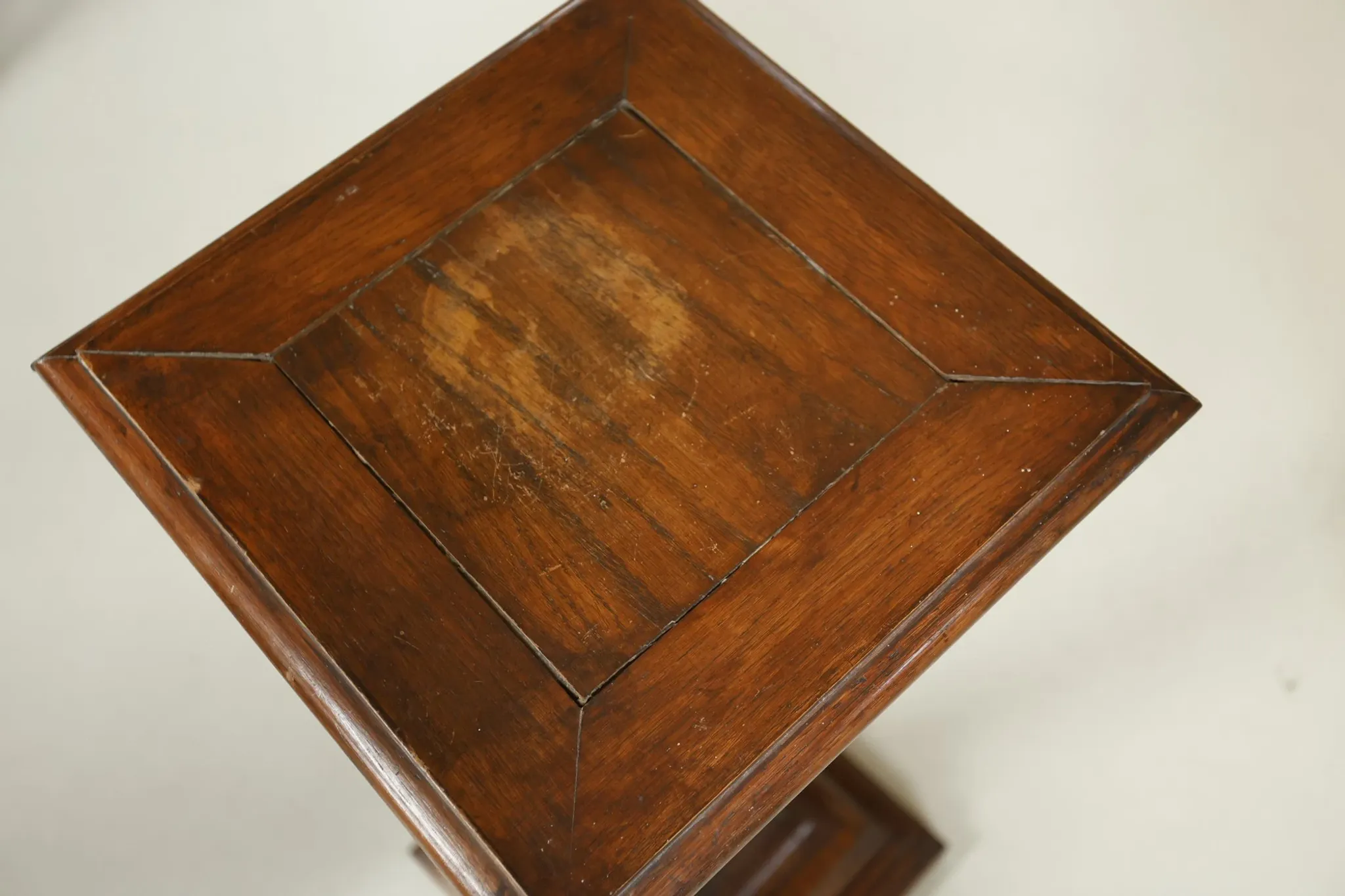 Antique oak barley twist pedestal / plant stand – 109 cm height