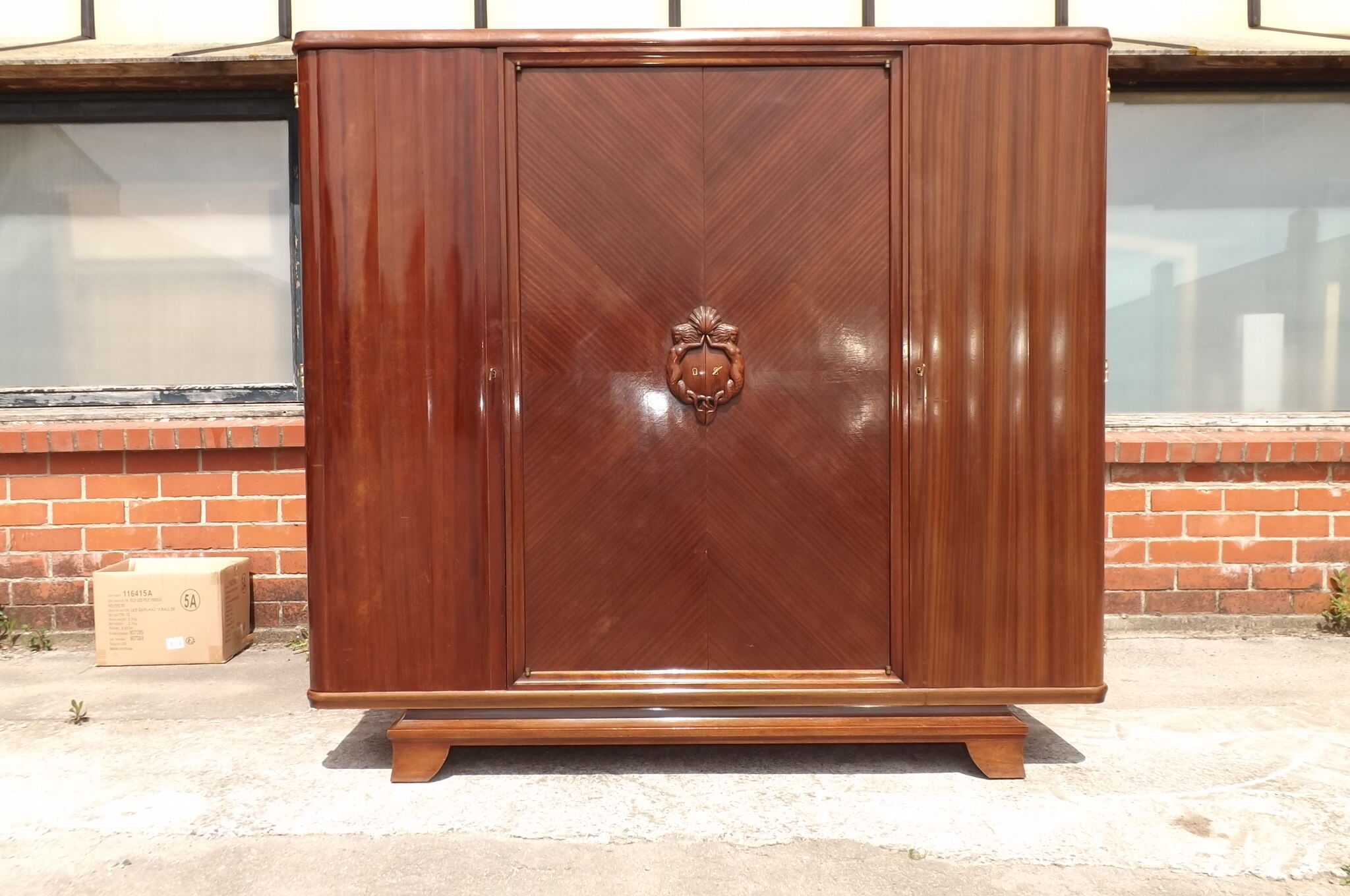 Mahogany wardrobe by Gaston Poisson art deco 1930