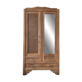 Art Deco style wardrobe in raw oak