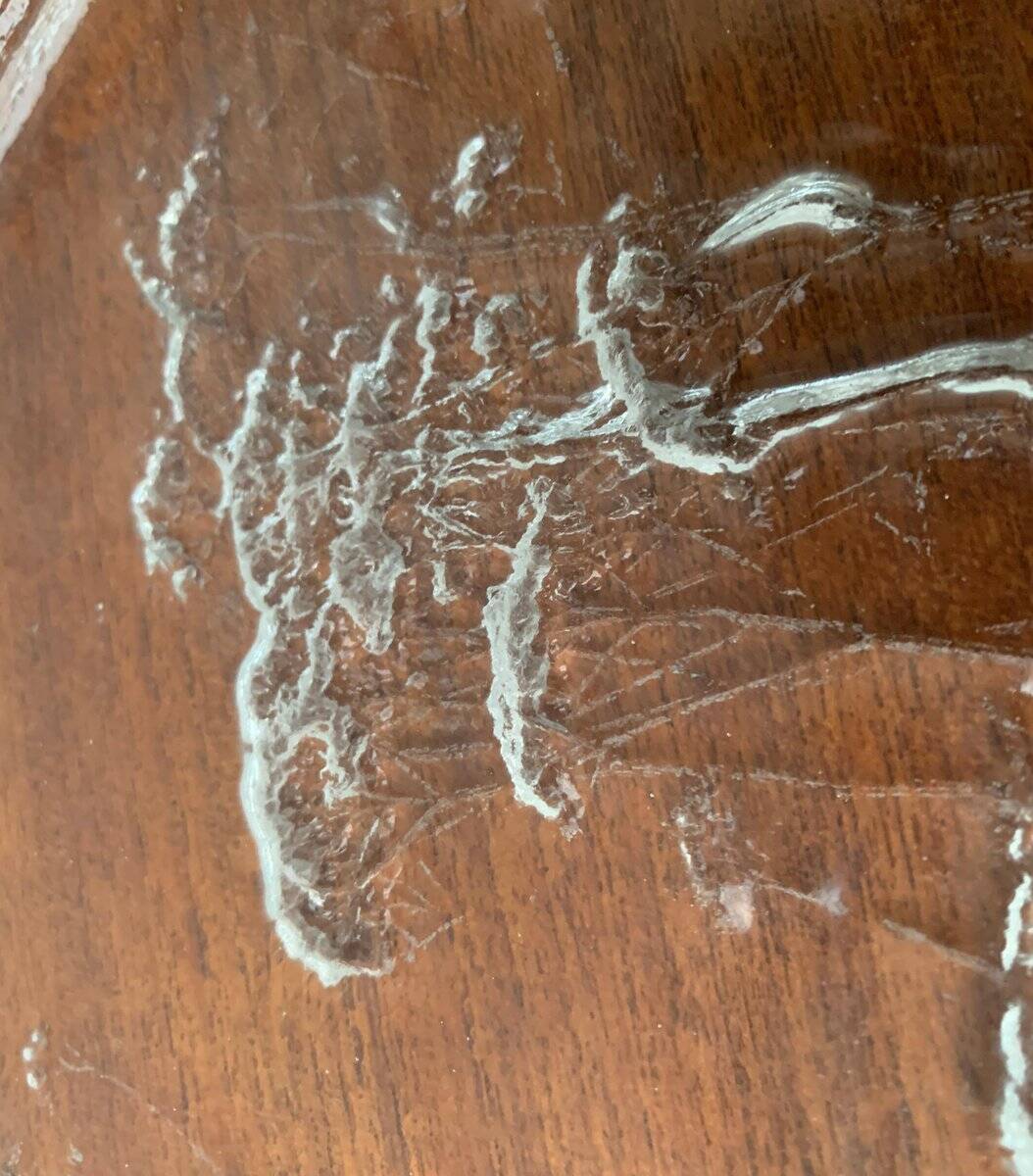 Large Finnish Glass Plate from the Mid-Century by Kaija Aarikka for Humppila