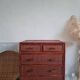 Vintage rattan chest of drawers circa 1960s