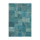 Handwoven anatolian contemporary 200 cm x 297 cm blue patchwork carpet