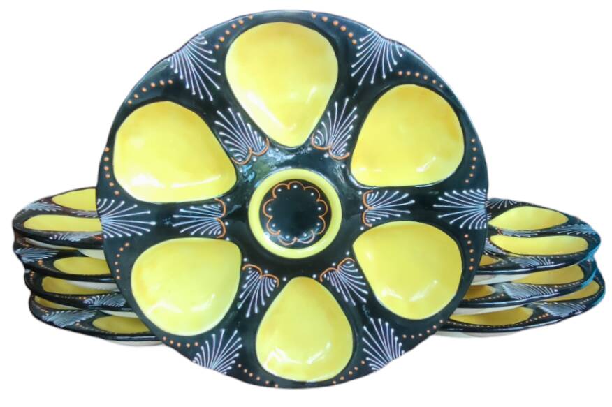 8 HB Quimper oyster plates