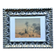 Orientalist table from the 19th century - landscape of Algeria - monogrammed drawing