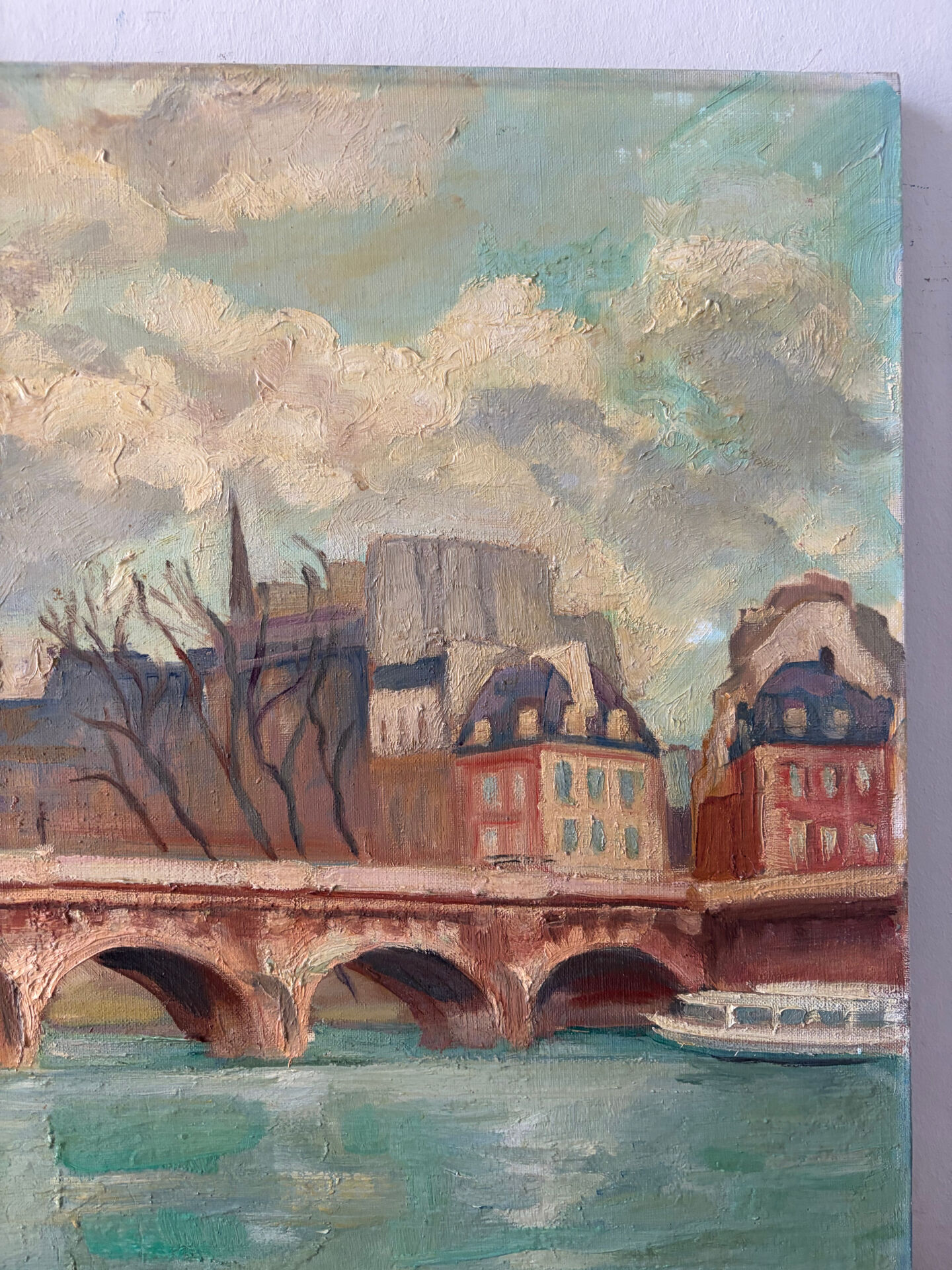 Pont Neuf à Paris, huile sur toile signé 1979
