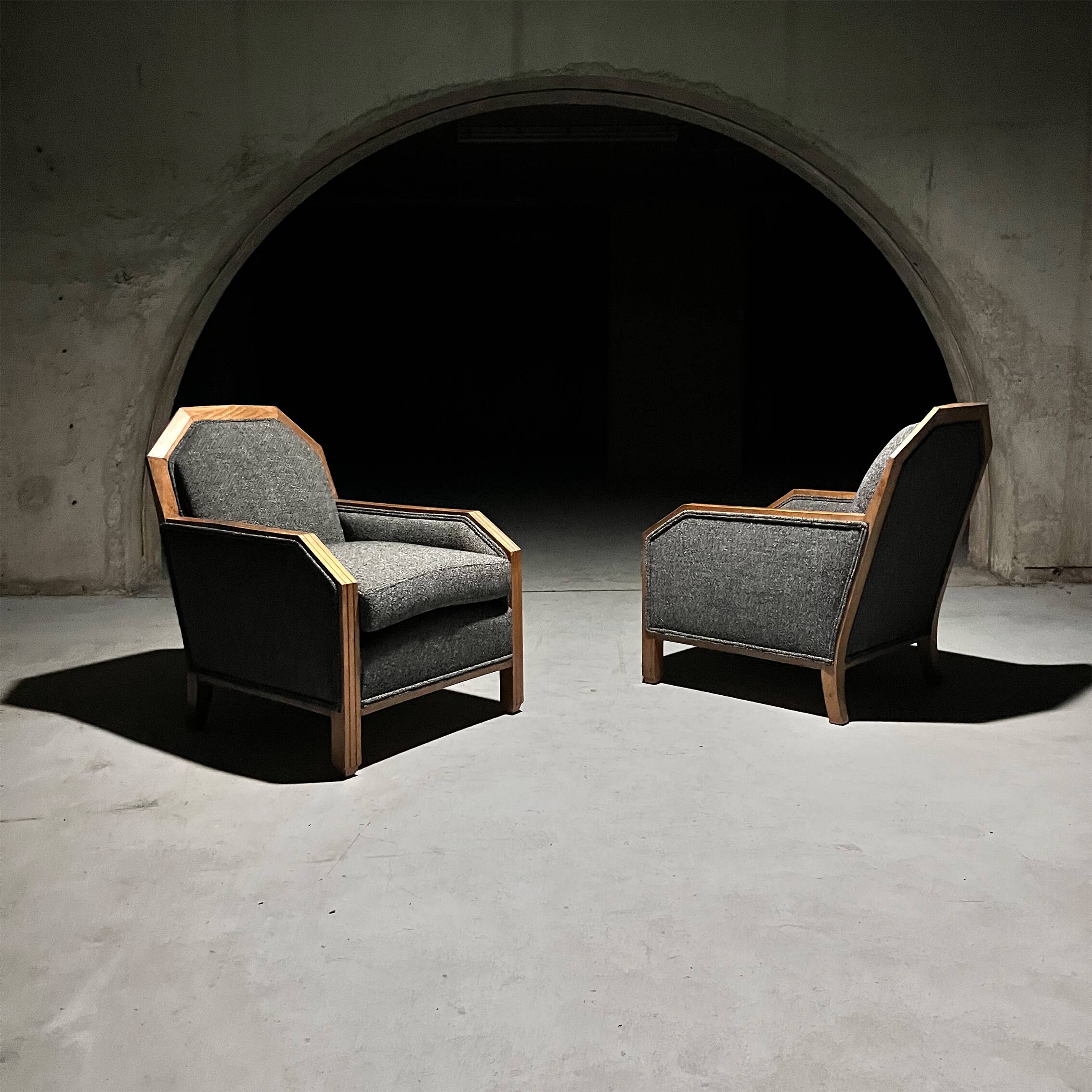 Set of 2 Art Deco Club Chairs, France, 1930s