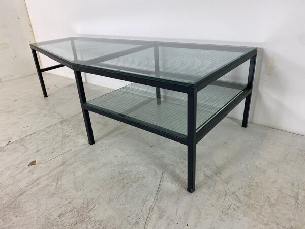 Table d'appoint en acier et verre de Bas van Pelt pour Janni van Pelt 1960