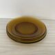 Lot of 4 plates 2 amber Vereco and 2 black Arcoroc - vintage