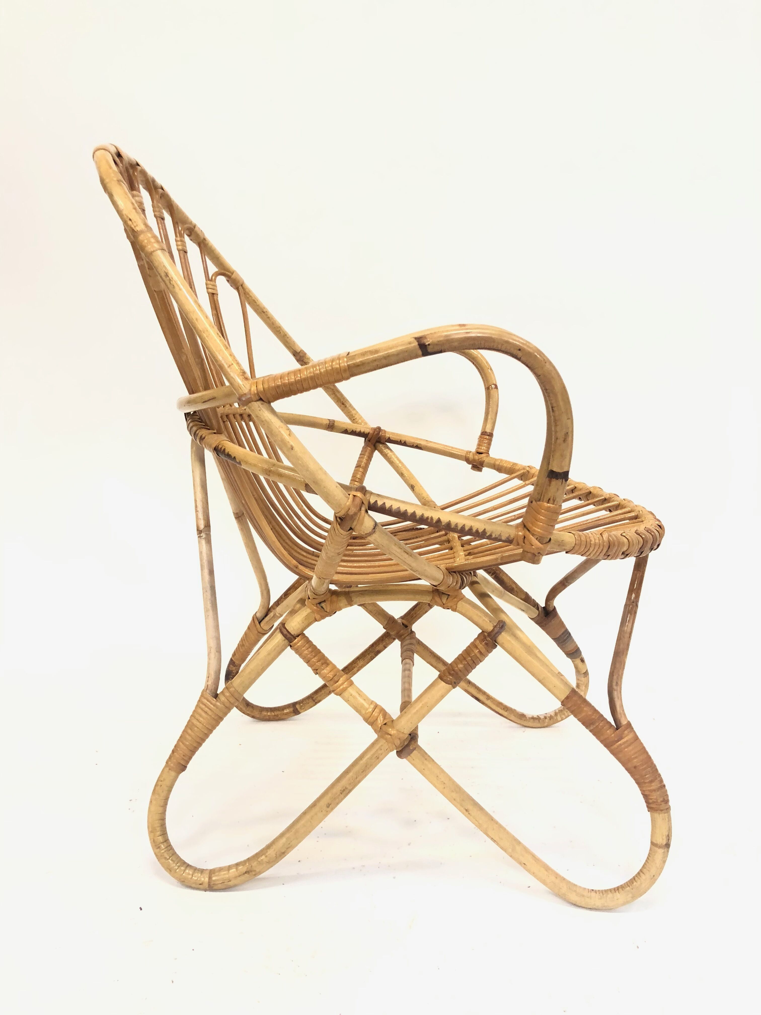 Rohe Noordwolde rattan chair, 1960, Netherlands