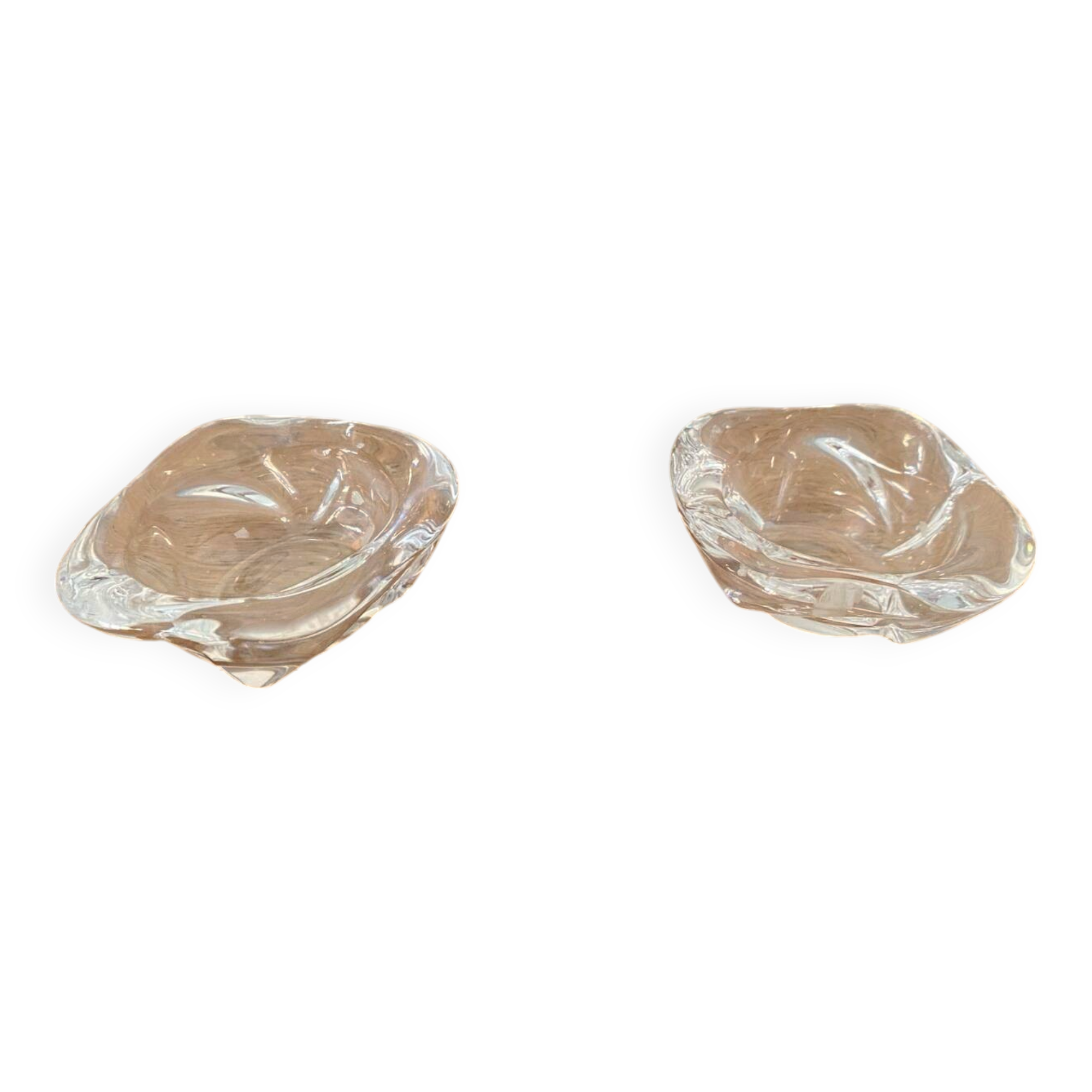 Pair of Crystal Salt Pepper Shakers BAYEL Made In France Vintage #C129