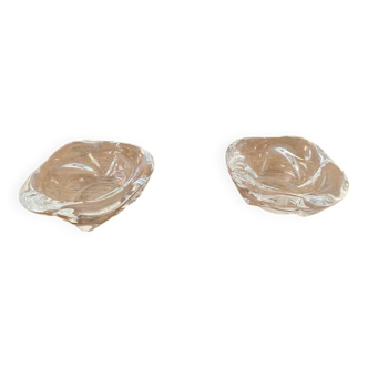 Pair of Crystal Salt Pepper Shakers BAYEL Made In France Vintage #C129