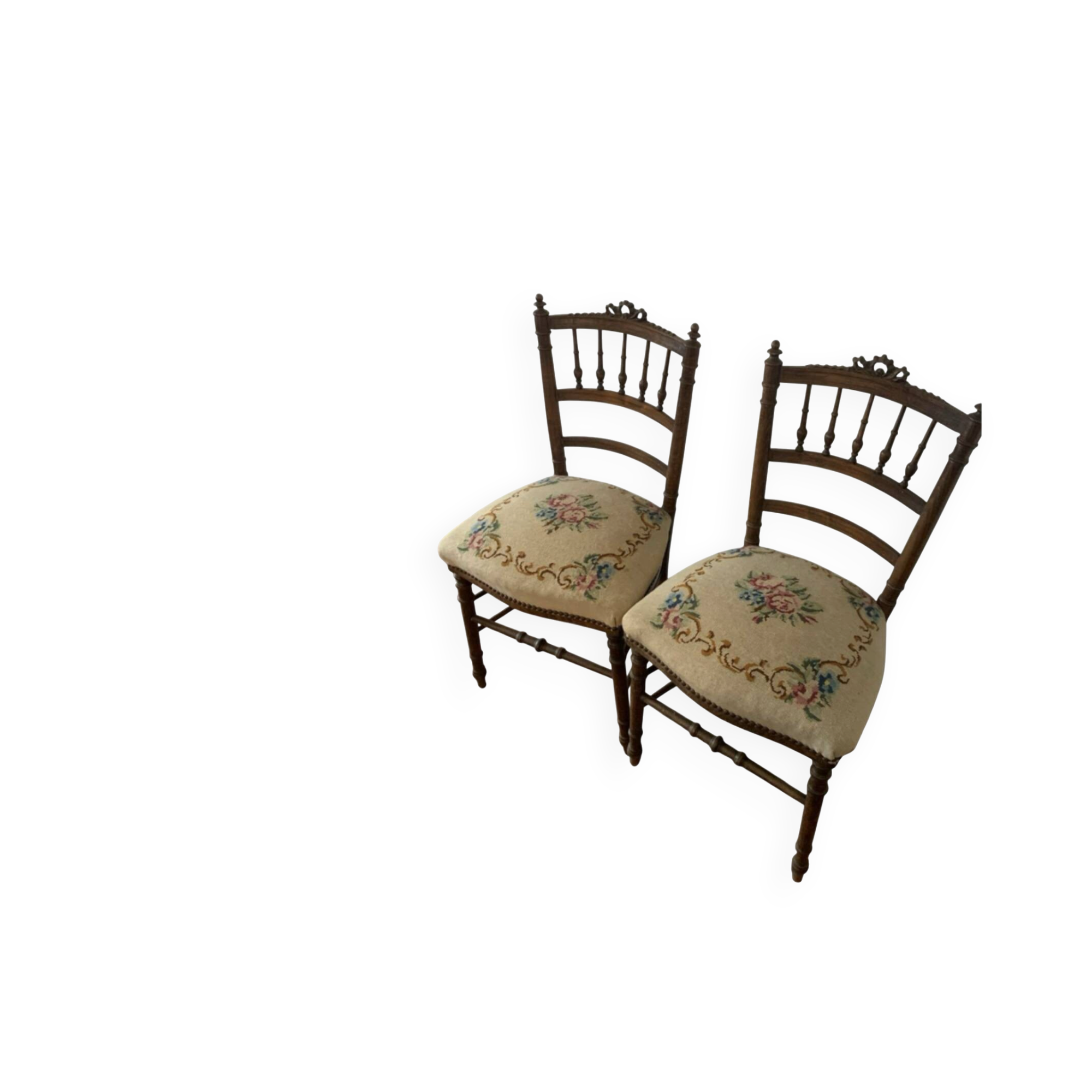 Paires de chaises tissu fleuri aux dames de France