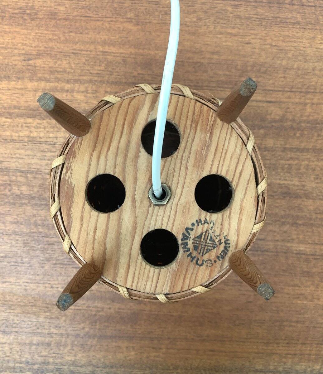 Mid-century Swedish wood veneer table lamp from Vamhus, 1960s.