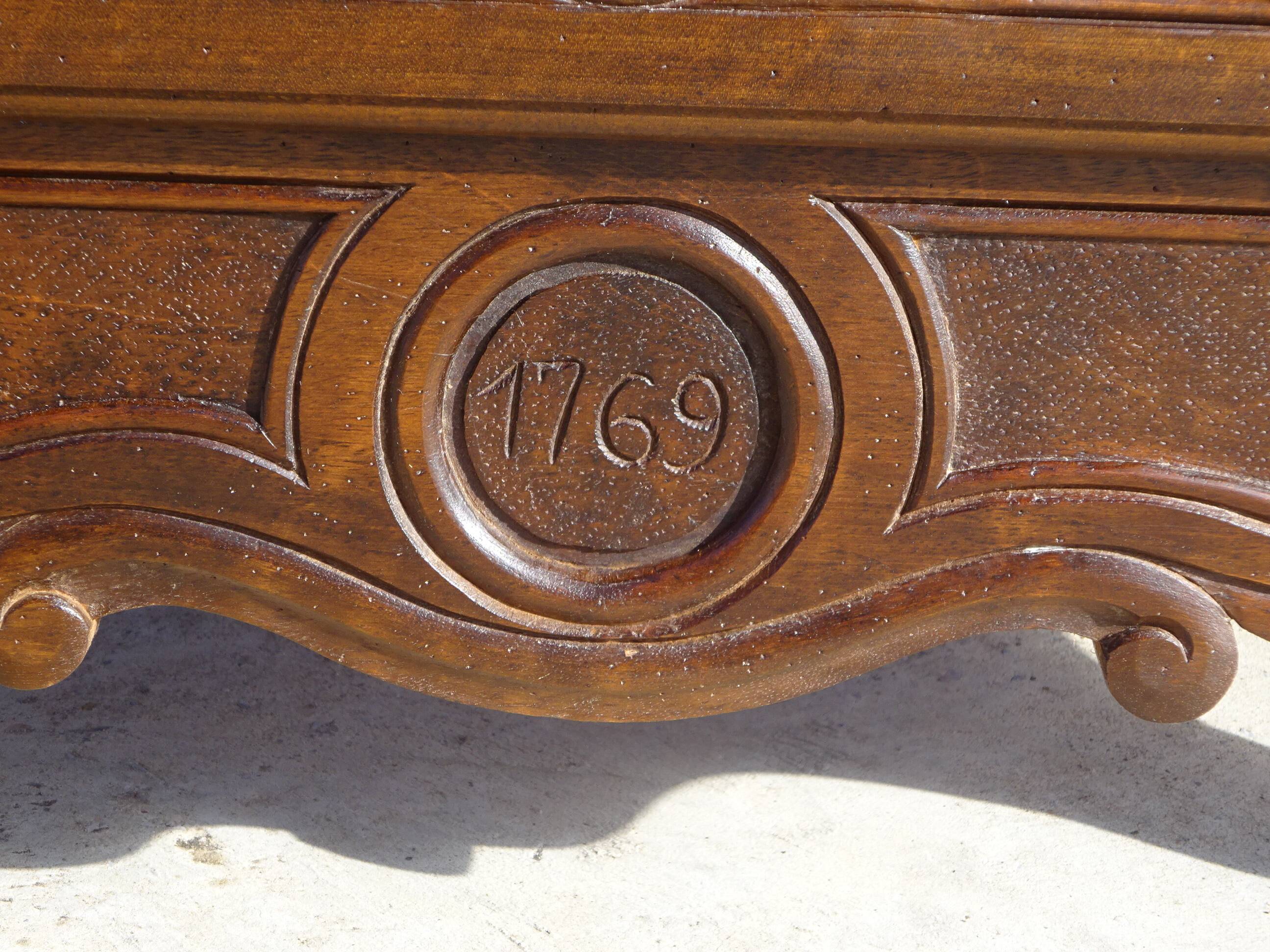 3-in-1 furniture: chest of drawers, secretary, and display cabinet, in walnut.