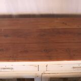 Merchant counter in Burmese teak with original white patina