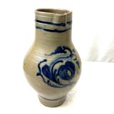 Pitcher in blue-decorated stoneware 34cm
