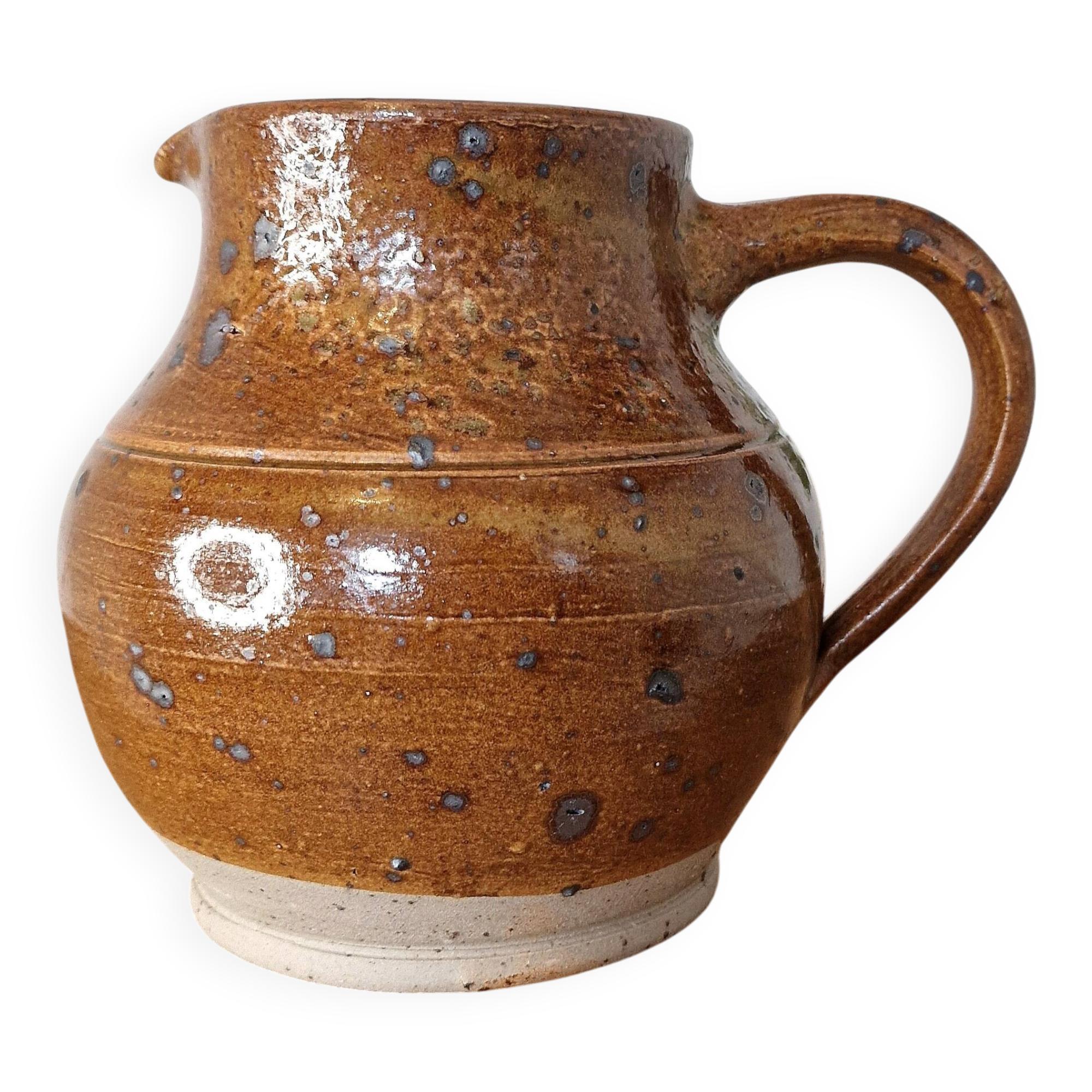 Vintage jug in pyrite stoneware signed JPG – handmade ceramics 70
