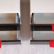 Tables de chevet postmodernes ikea noir et blanc 1980’s en tbeg
