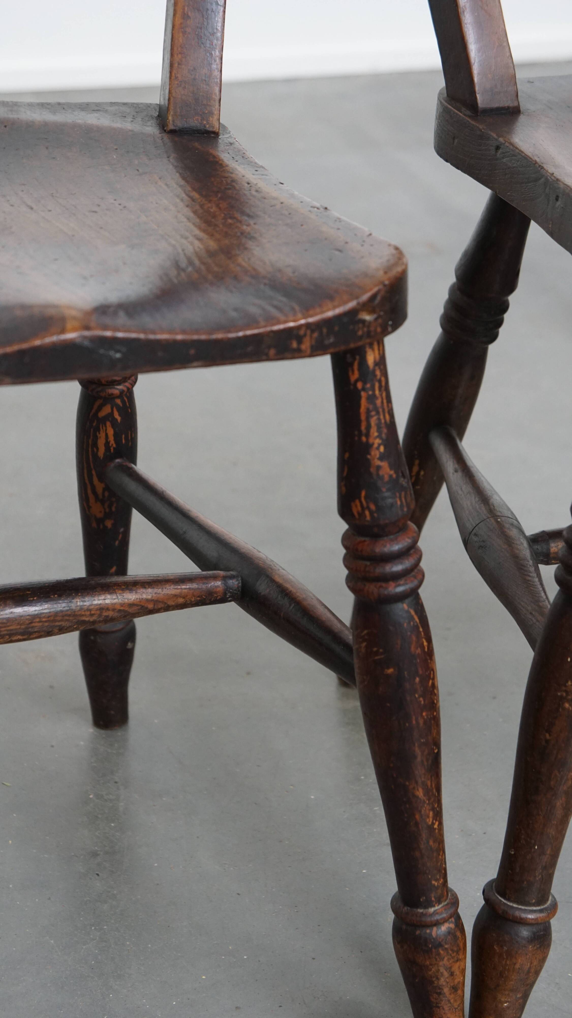 Set of 2 Antique English Oxford Dining/Kitchen Chairs