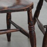 Set of 2 Antique English Oxford Dining/Kitchen Chairs