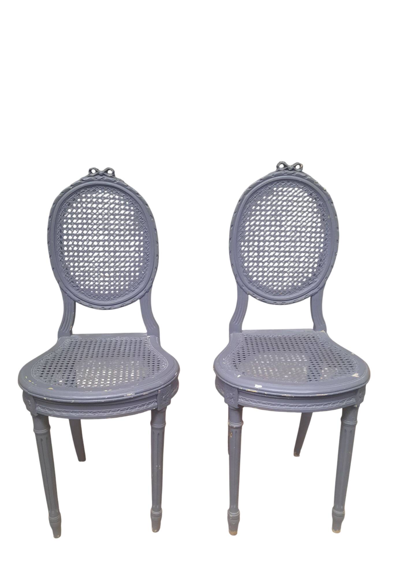 Paire de chaise cannees