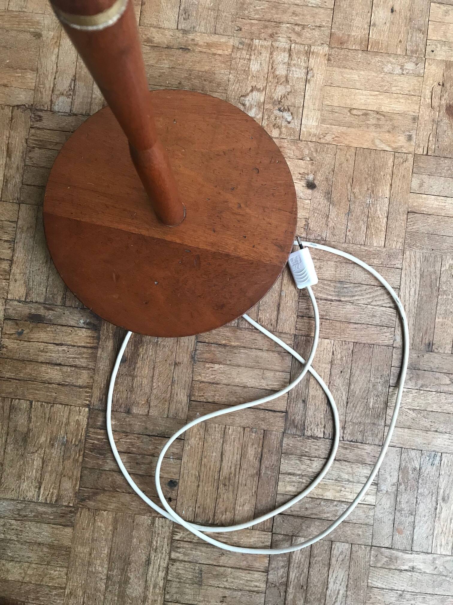 Scandinavian floor lamp in teak and brass - 1960