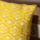 Yellow diamond knit cushion