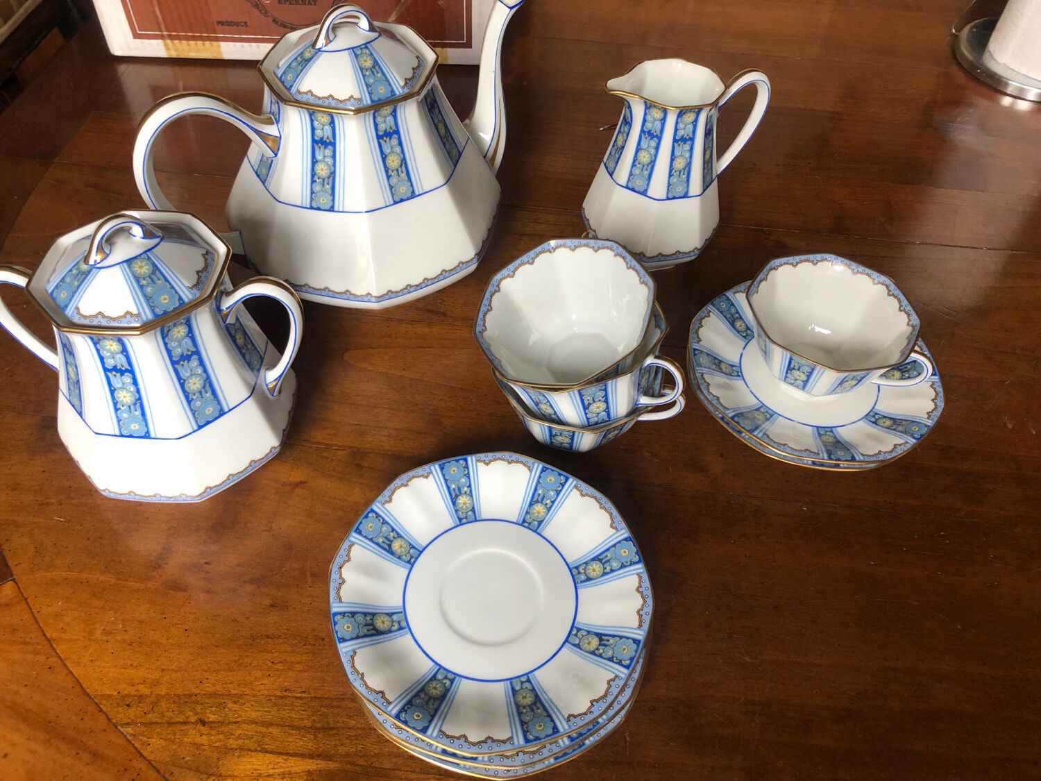 Tea set coffee Limoges porcelain 1910s