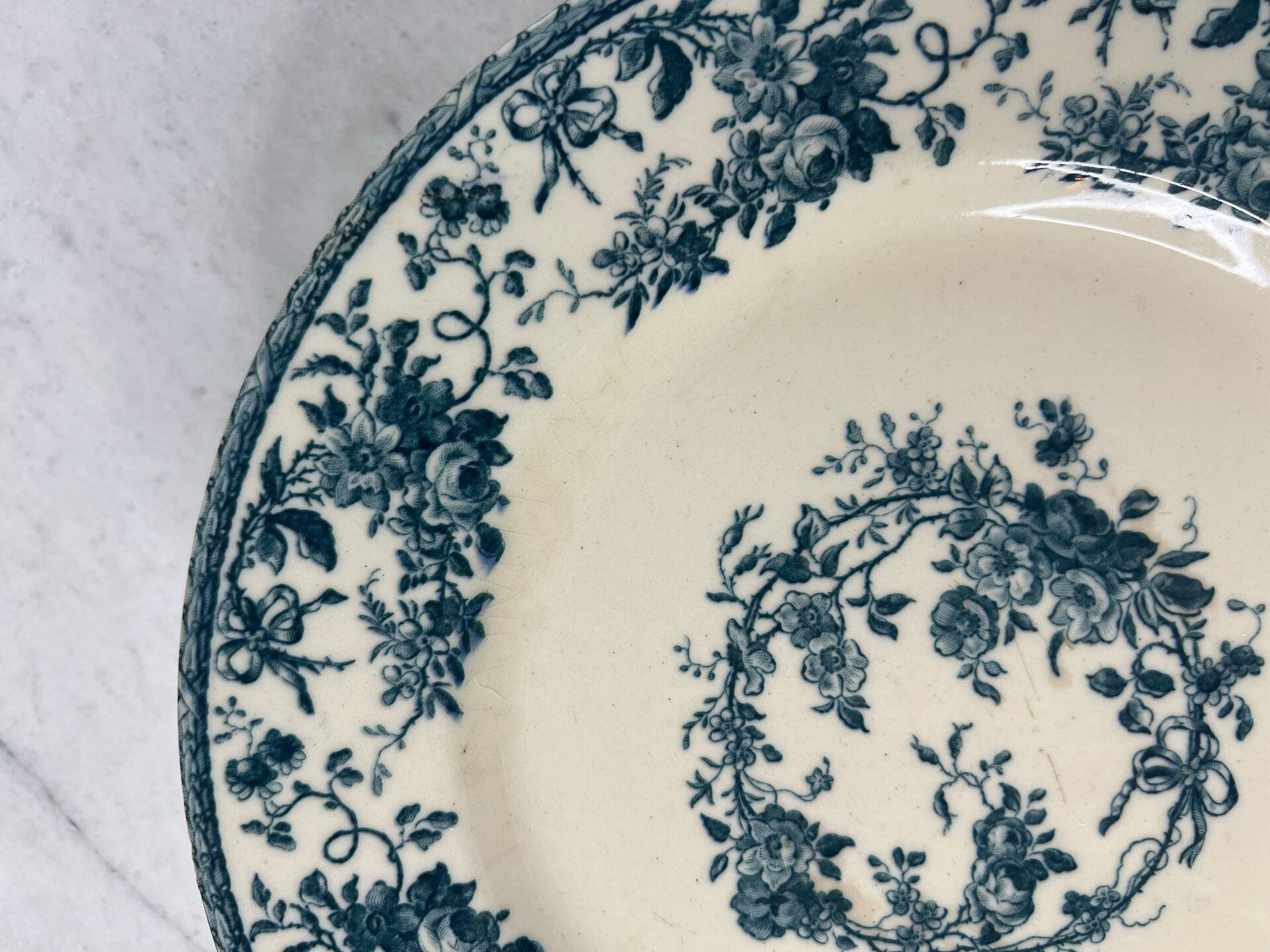 Ironstone gien 1875 bouquet of roses collection - compote dish