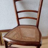 Chaise bois assise cannage, style campagne, 1920 env