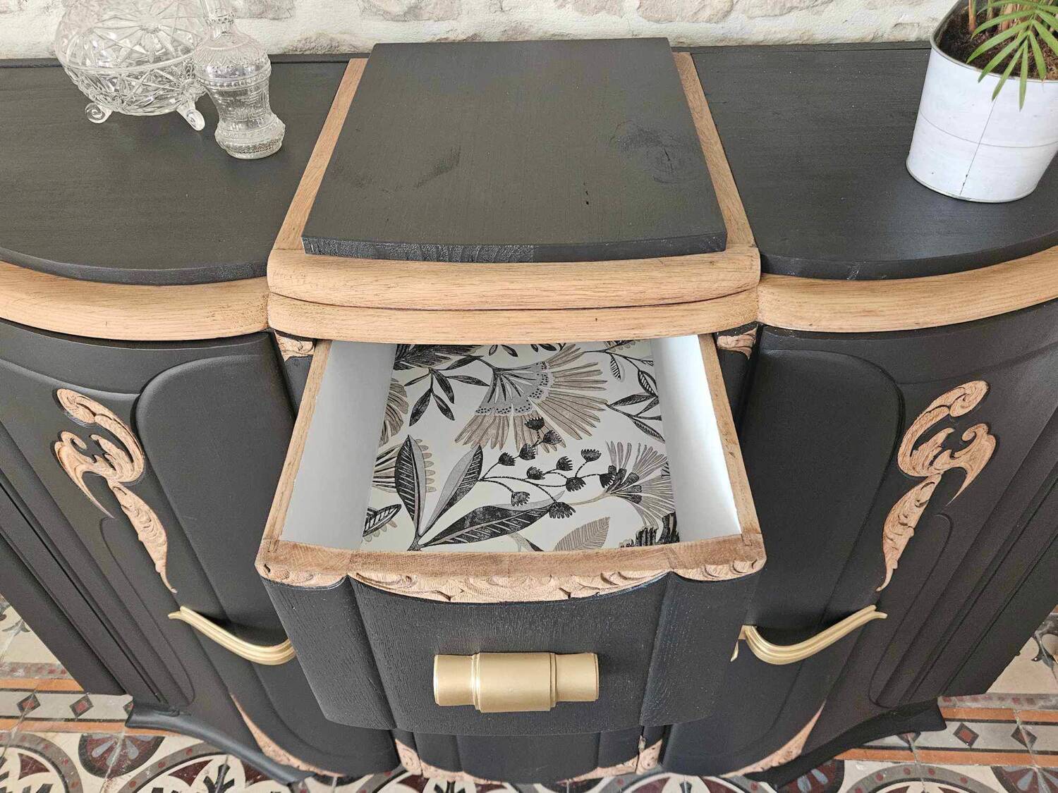 Black art deco sideboard