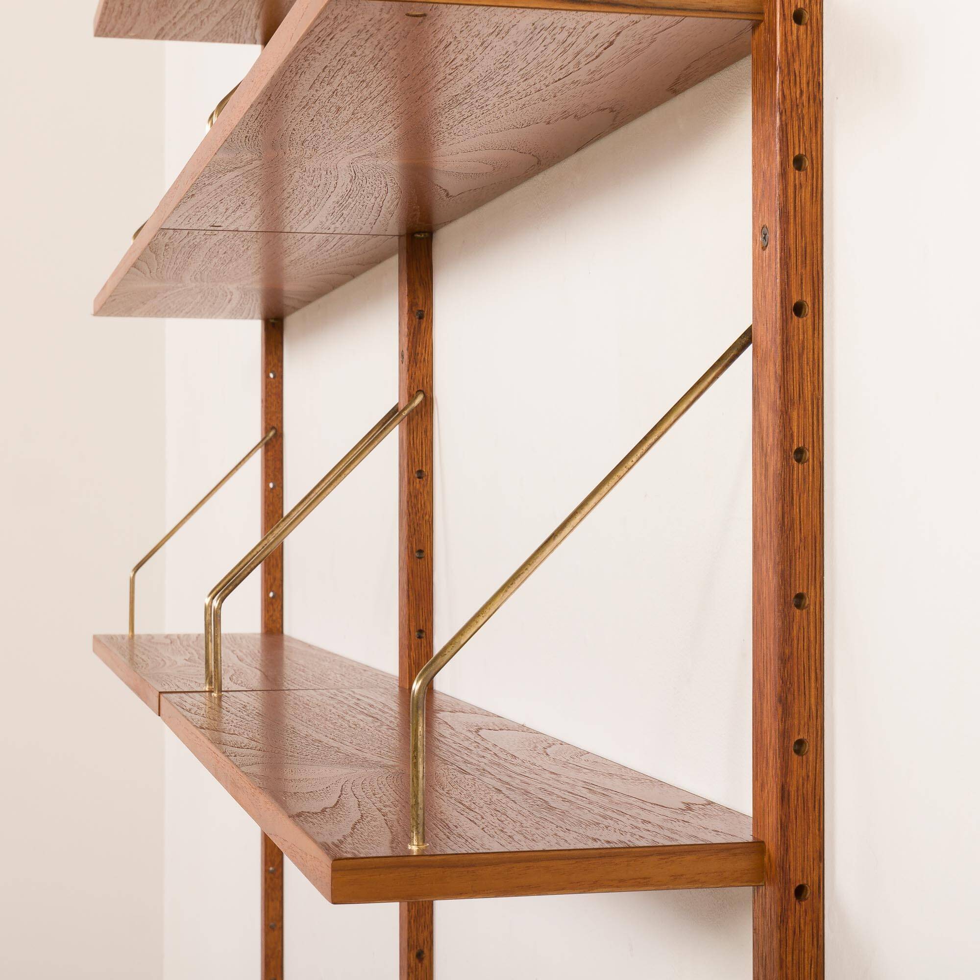 Danish vintage teak wall unit with a desk, 1960s