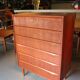 Mid-Century Modern Danish Chest of Six Drawers, Tallboy in Teak, Denmark, 1960