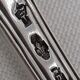 Serving spoon, silver, 18th century, straight thread pattern.