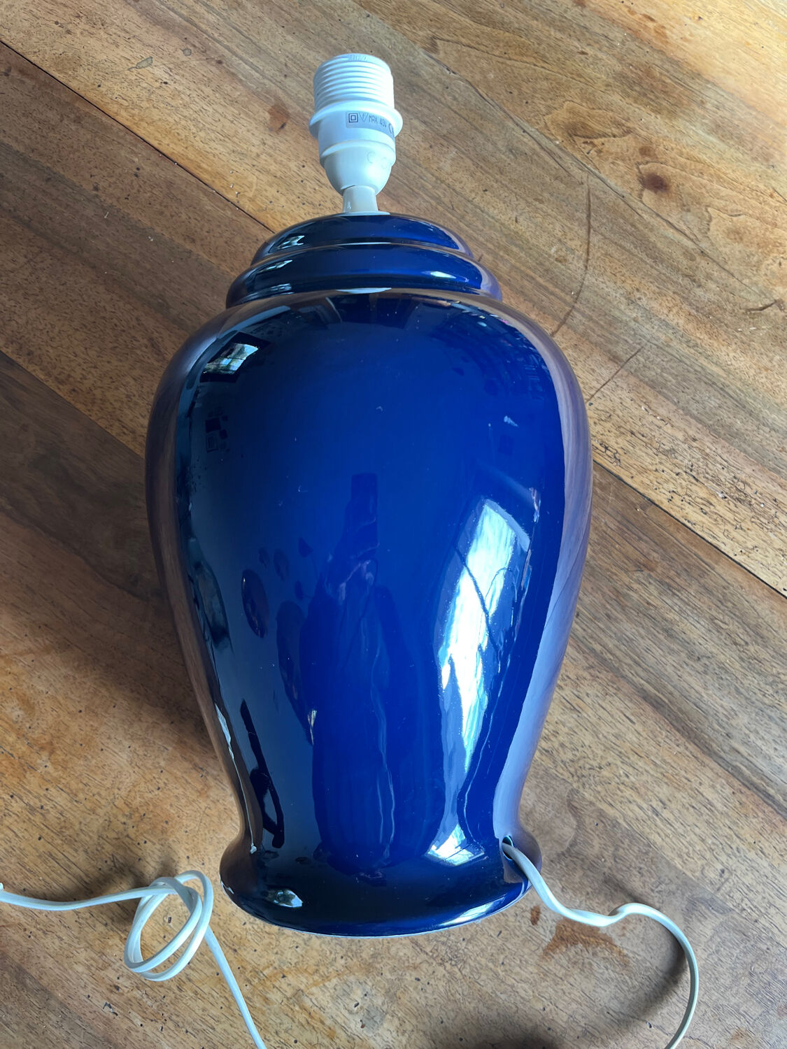Blue ceramic lamp base