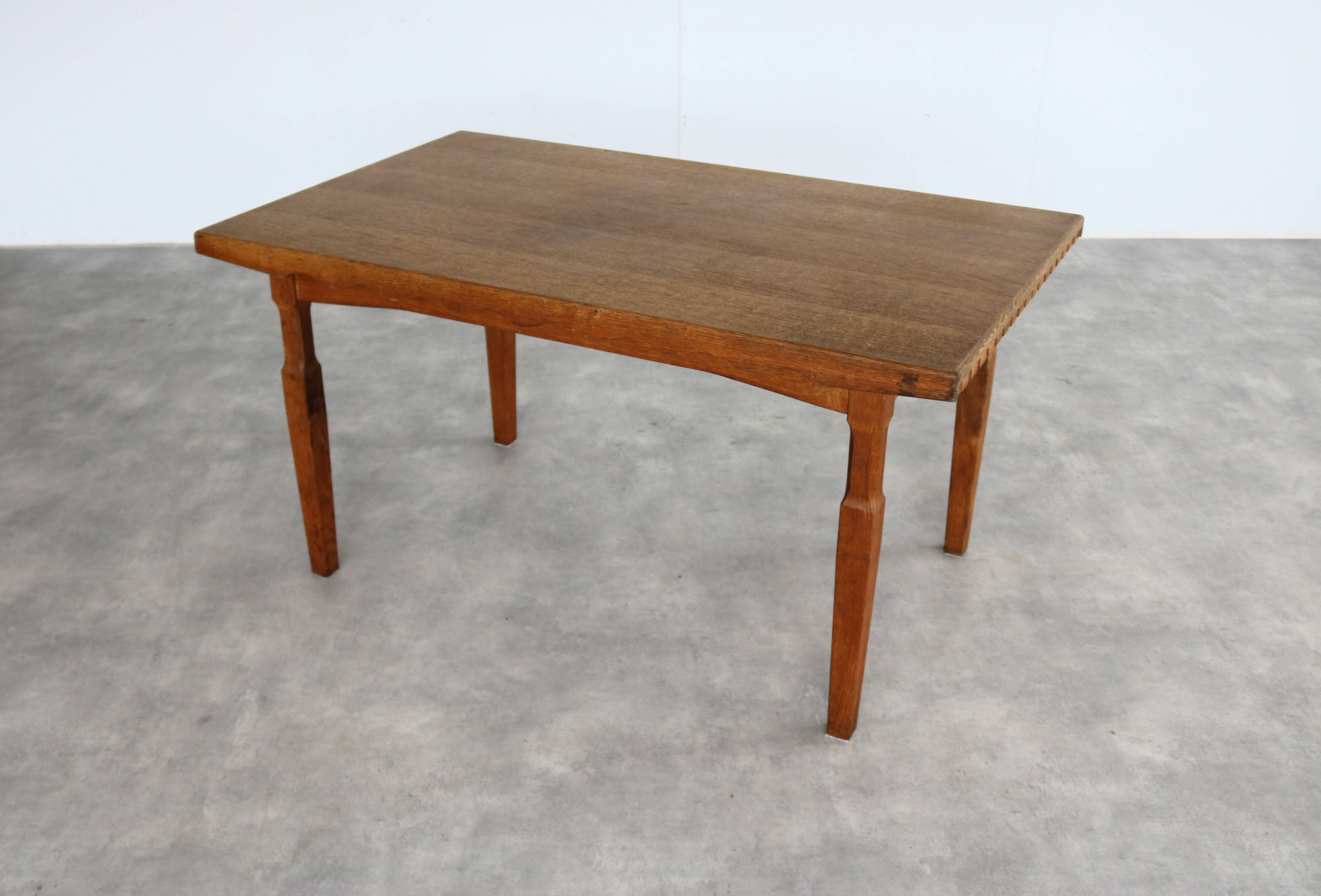 brutalist dining table | vintage table | oak | Kjaernulf