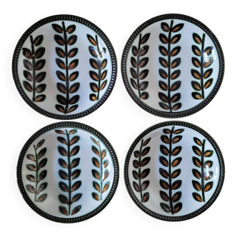 Set of 4 rambouillet hollow dessert plates 1966