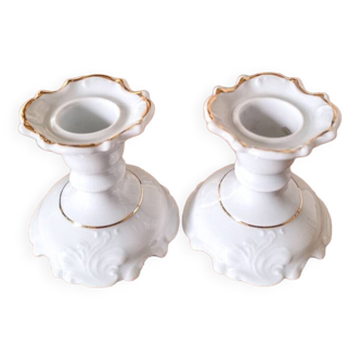 Pair of porcelain candlesticks