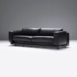 Rare Vintage Gradual lounge sofa in black leather by Cini Boeri for Knoll