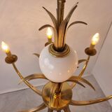 Lustre en laiton et ananas chromé, années 1970