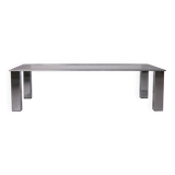 C. 1975 - Table basse moderniste en acier chromé et verre - France/Belgique
