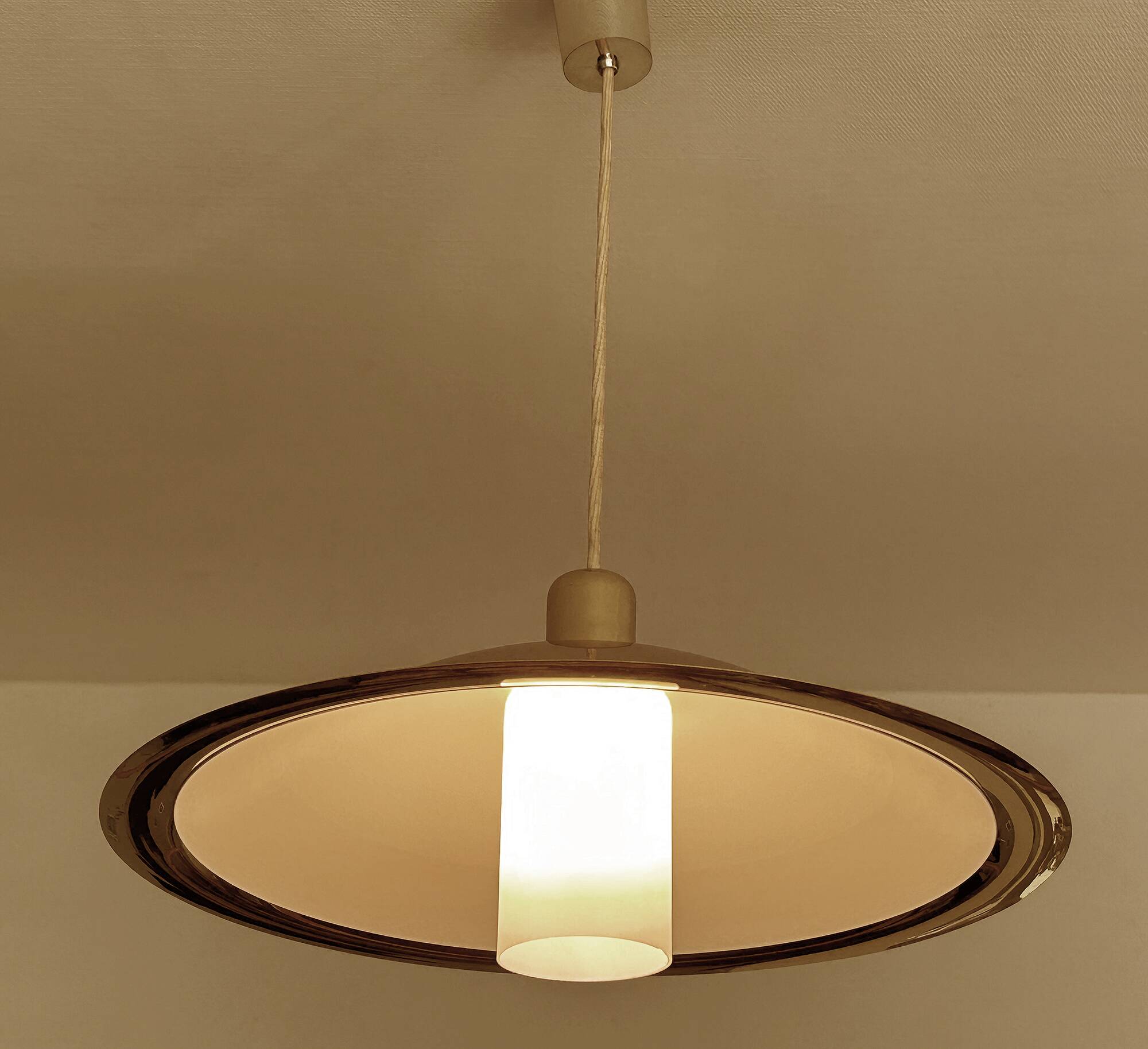 Vintage Danish Brass Pendant Light