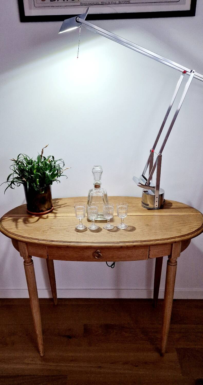 Louis XVI style oak desk console table