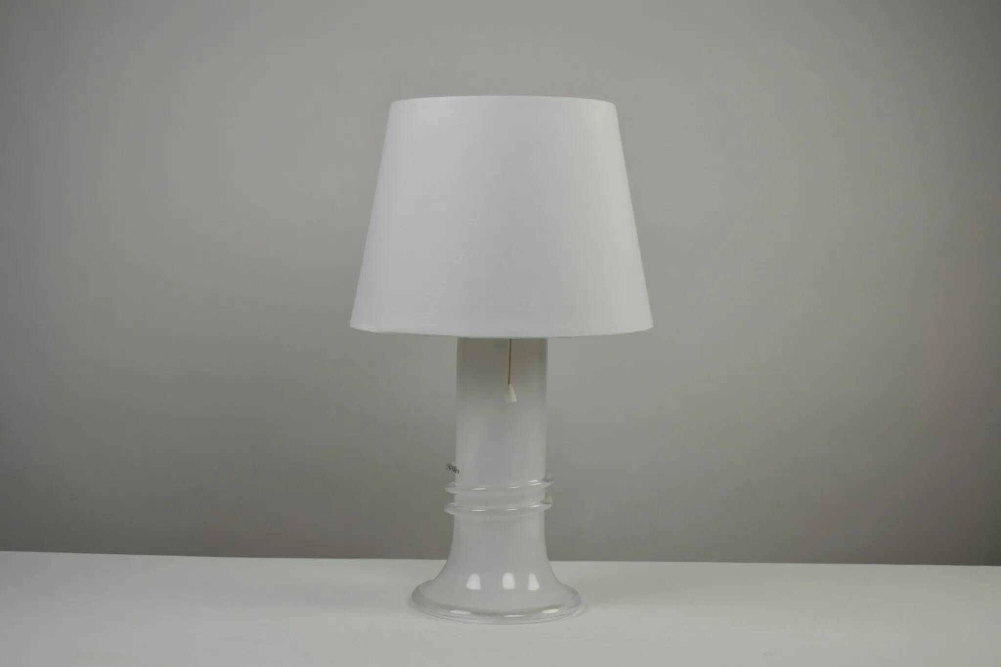 Large Glass Table Lamp by Hannelore Dreutler/Studio Åhus for Ateljé Lyktan, signed and dated 1981