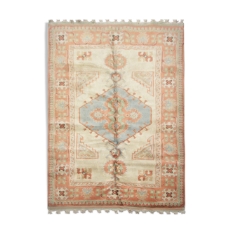 Handwoven antique turkish carpet, classic wool rug- 145x220cm