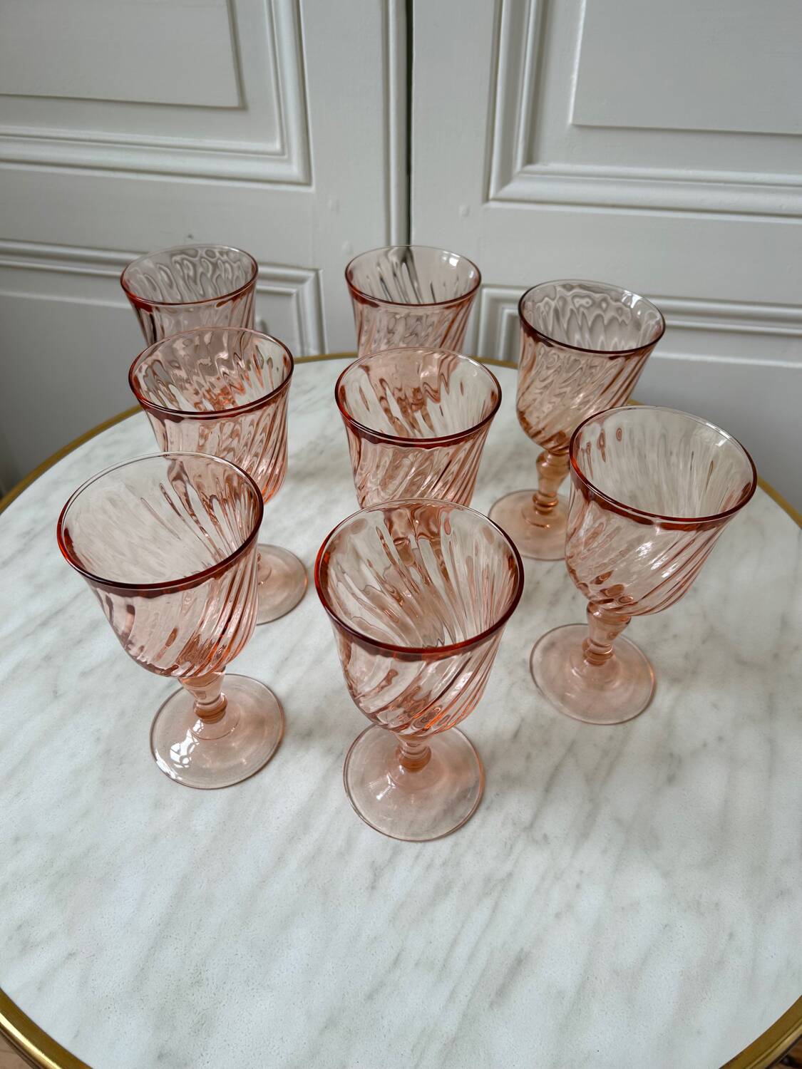 Set of 8 Rosaline Luminarc water glasses