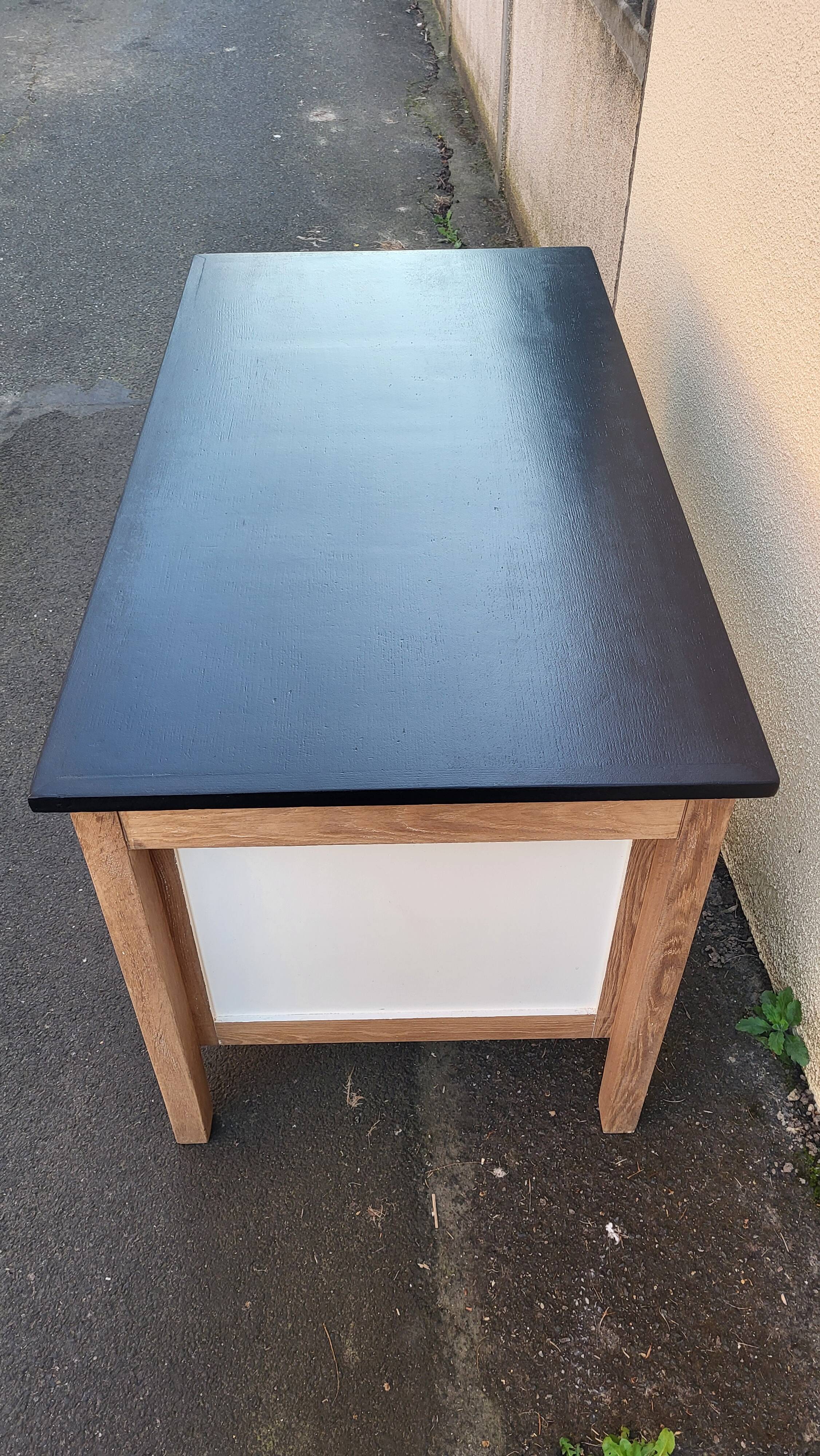 beautiful desk 1940/60 in revamped wood