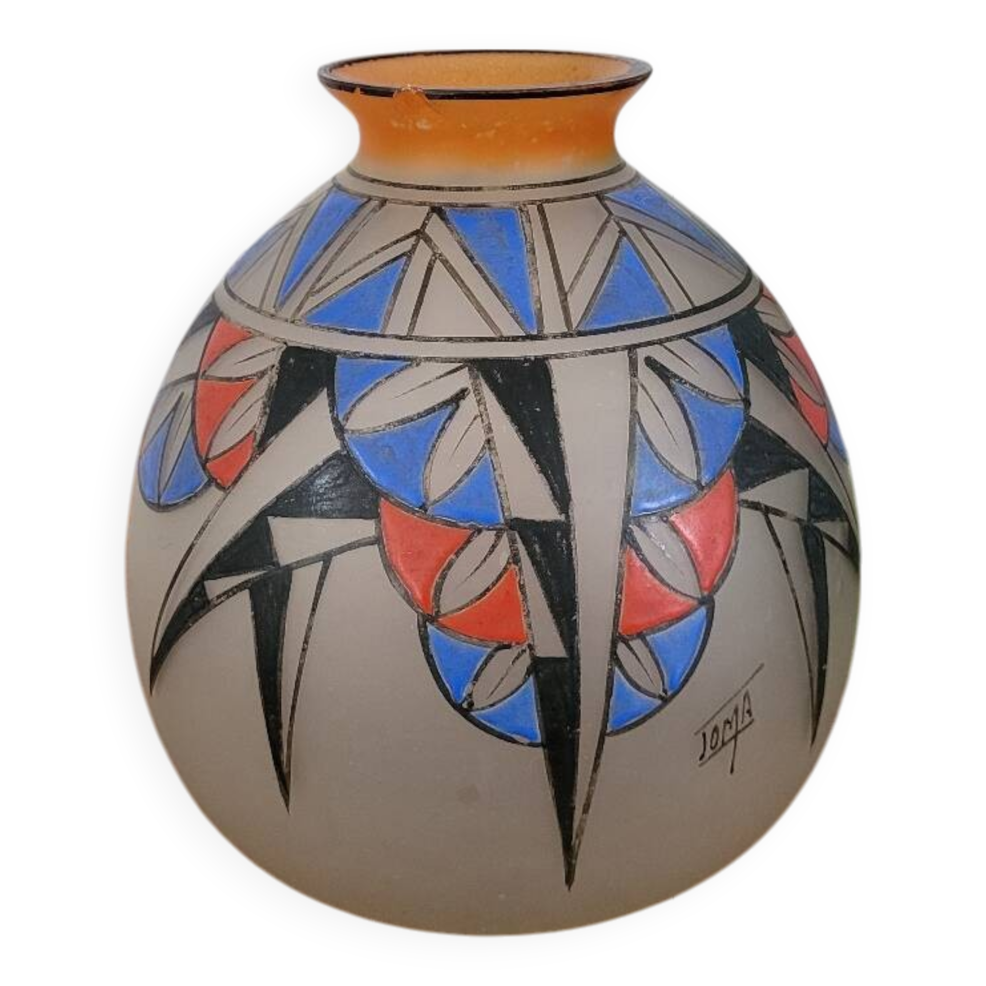 Vase Joma début XXe motif art déco