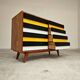 U453 yellow 8-drawer wooden sideboard by Jiri Jiroutek for Interier Praha 1960