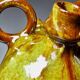 Handcrafted enamelled terracotta water jar signed